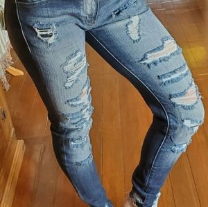KanCan Distressed Ankle Skinny Stretch Jeans 24